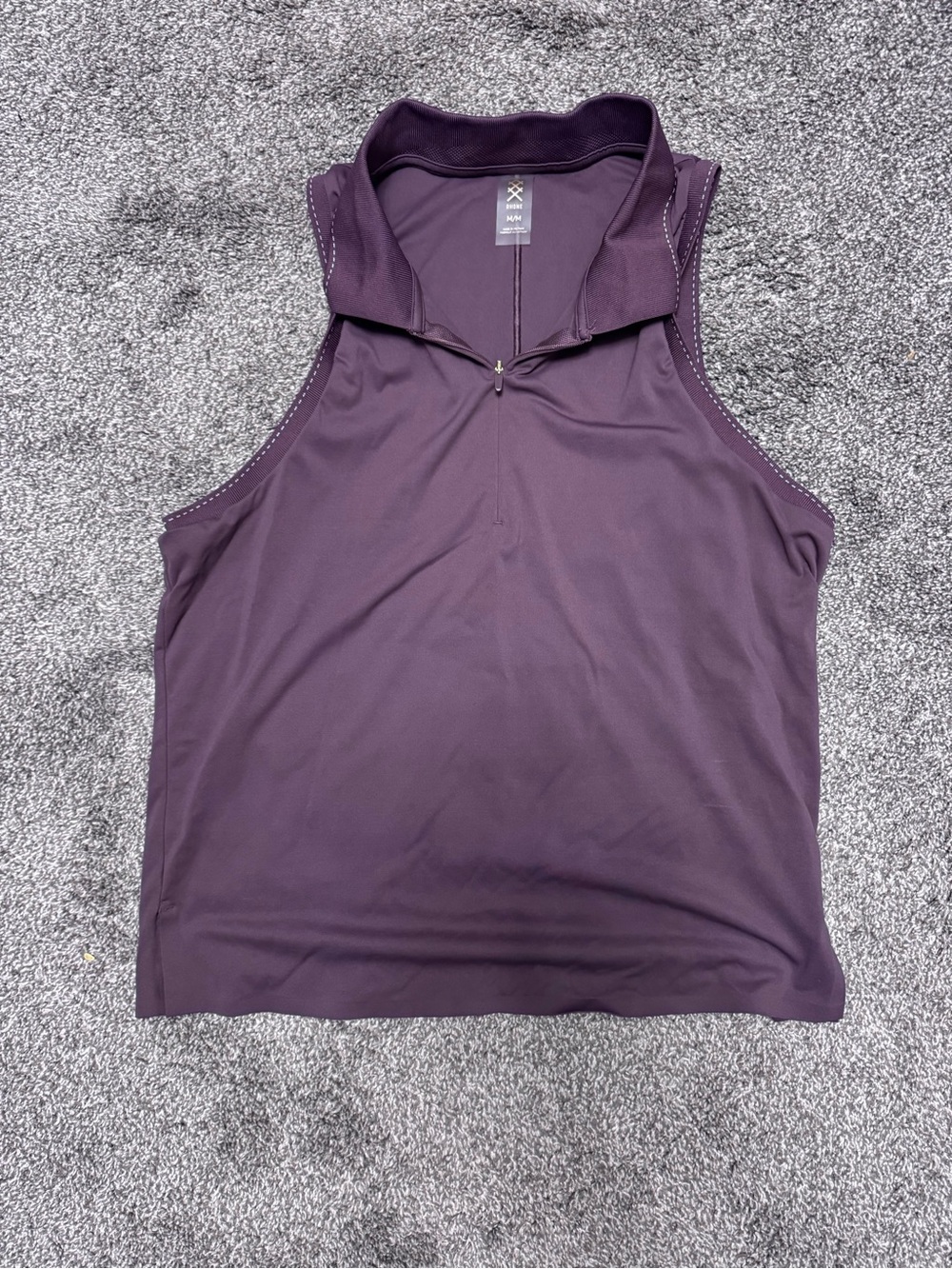 Rhône Sleeveless Quarter-Zip Active Polo - Purple